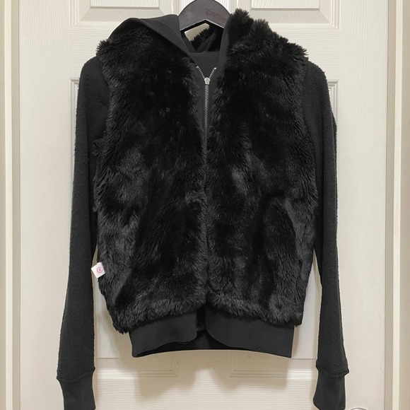 NWT Victorias Secret Love Pink Hoodie Faux Fur Lined Y2K Sequin Bling 2011 XS - Picture 7 of 14